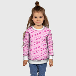 Свитшот детский Barbie Pattern, цвет: 3D-белый — фото 2