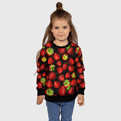 Свитшот детский Клубничка, цвет: 3D-черный — фото 2