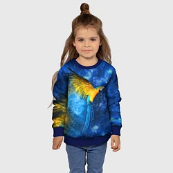 Свитшот детский Космический попугай, цвет: 3D-синий — фото 2