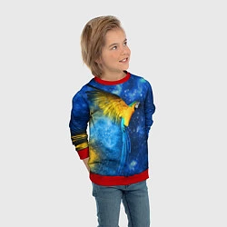 Свитшот детский Космический попугай, цвет: 3D-красный — фото 2