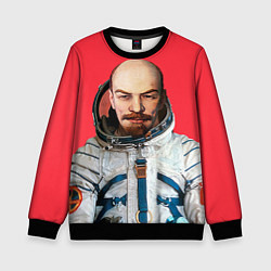 Свитшот детский Ленин космонавт, цвет: 3D-черный