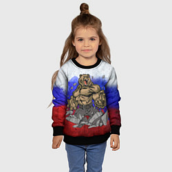 Свитшот детский Русский медведь, цвет: 3D-черный — фото 2