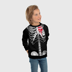 Свитшот детский Скелет с сердцем, цвет: 3D-черный — фото 2