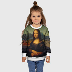 Свитшот детский Леонардо да Винчи - Мона Лиза, цвет: 3D-белый — фото 2