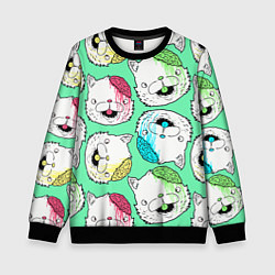 Свитшот детский Drop Dead: Kitty Heads, цвет: 3D-черный