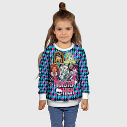 Свитшот детский Monster High, цвет: 3D-белый — фото 2