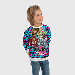 Свитшот детский Monster High, цвет: 3D-белый — фото 2