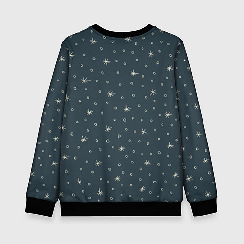 Детский свитшот Санта хипстер / 3D-Черный – фото 2