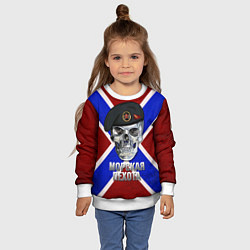 Свитшот детский Череп: Морская пехота, цвет: 3D-белый — фото 2