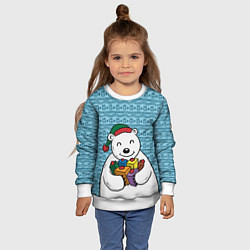 Свитшот детский Новогодний мишка, цвет: 3D-белый — фото 2