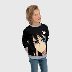 Свитшот детский Black Rock Shooter - глаза Мато Курои, цвет: 3D-меланж — фото 2