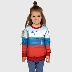 Свитшот детский Россия: Триколор армии, цвет: 3D-красный — фото 2