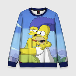 Свитшот детский Гомер и Мардж, цвет: 3D-синий