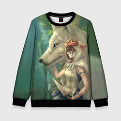 Свитшот детский Принцесса и волк, цвет: 3D-черный