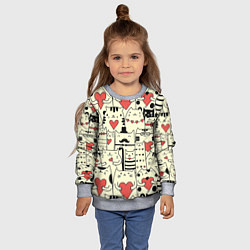 Свитшот детский Любящие котики, цвет: 3D-меланж — фото 2