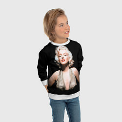 Свитшот детский Мерлин Монро 2, цвет: 3D-белый — фото 2