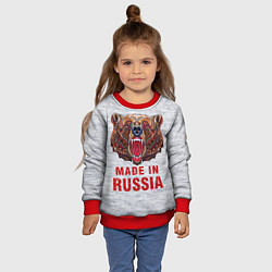 Свитшот детский Bear: Made in Russia, цвет: 3D-красный — фото 2