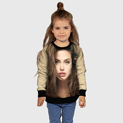 Свитшот детский Анжелина Джоли, цвет: 3D-черный — фото 2