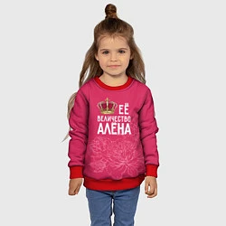 Свитшот детский Её величество Алёна, цвет: 3D-красный — фото 2