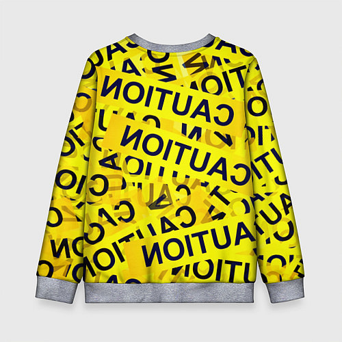 Детский свитшот Caution / 3D-Меланж – фото 2