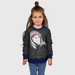 Свитшот детский Гагарин в космосе, цвет: 3D-синий — фото 2