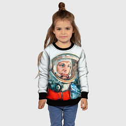 Свитшот детский Гагарин в полете, цвет: 3D-черный — фото 2