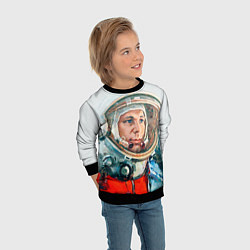 Свитшот детский Гагарин в полете, цвет: 3D-черный — фото 2