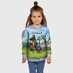 Свитшот детский Minecraft Rider, цвет: 3D-меланж — фото 2