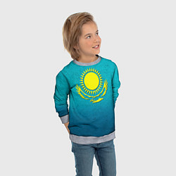 Свитшот детский Флаг Казахстана, цвет: 3D-меланж — фото 2