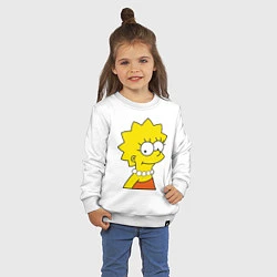 Свитшот хлопковый детский Lisa Simpson, цвет: белый — фото 2