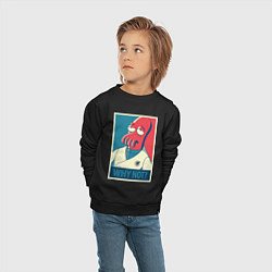 Свитшот хлопковый детский Zoidberg: Why not?, цвет: черный — фото 2
