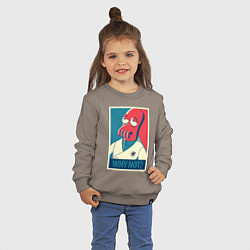 Свитшот хлопковый детский Zoidberg: Why not?, цвет: утренний латте — фото 2