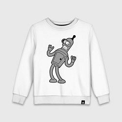 Свитшот хлопковый детский Bender Error, цвет: белый