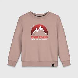 Свитшот хлопковый детский Twin Peaks: Pie & Murder, цвет: пыльно-розовый