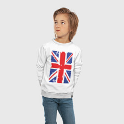 Свитшот хлопковый детский Британский флаг, цвет: белый — фото 2