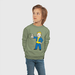 Свитшот хлопковый детский Fallout Boy, цвет: авокадо — фото 2