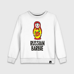 Свитшот хлопковый детский Russian Barbie, цвет: белый
