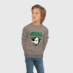 Свитшот хлопковый детский Anaheim Mighty Ducks, цвет: утренний латте — фото 2