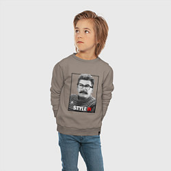Свитшот хлопковый детский Stalin: Style in, цвет: утренний латте — фото 2