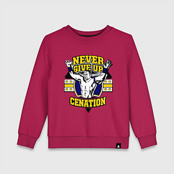 Свитшот хлопковый детский Never Give Up: Cenation, цвет: маджента