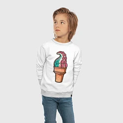Свитшот хлопковый детский Мороженое-осьминог, цвет: белый — фото 2