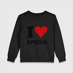 Свитшот хлопковый детский I love spring - Я люблю весну, цвет: черный