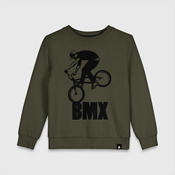 Свитшот хлопковый детский BMX 3, цвет: хаки