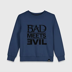 Свитшот хлопковый детский Bad Meets Evil, цвет: тёмно-синий
