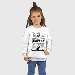 Свитшот хлопковый детский Havana Cuba, цвет: белый — фото 2