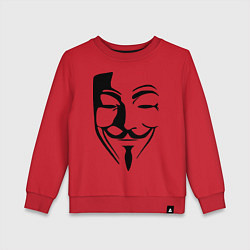 Свитшот хлопковый детский Vendetta Mask, цвет: красный