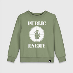 Свитшот хлопковый детский Public Enemy, цвет: авокадо