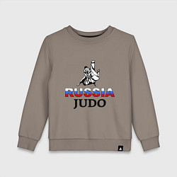 Свитшот хлопковый детский Russia judo, цвет: утренний латте