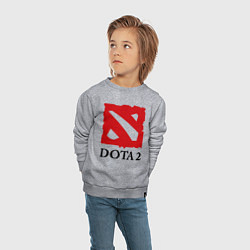 Свитшот хлопковый детский Dota 2: Logo, цвет: меланж — фото 2
