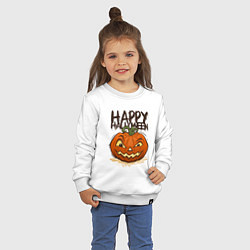 Свитшот хлопковый детский Happy halloween, цвет: белый — фото 2